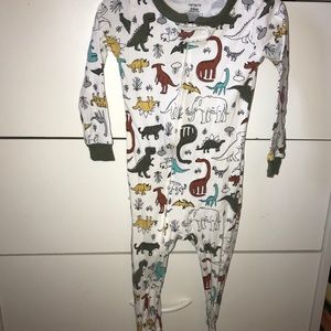 Prehistoric dinosaur footed pajamas